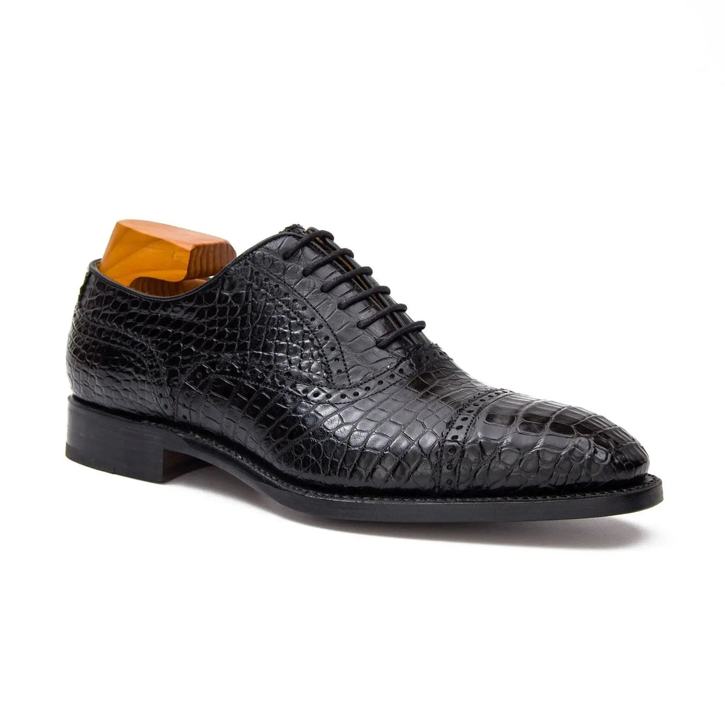 Nile crocodile leather Goodyear crafts Oxford shoes G91248 - Divinch