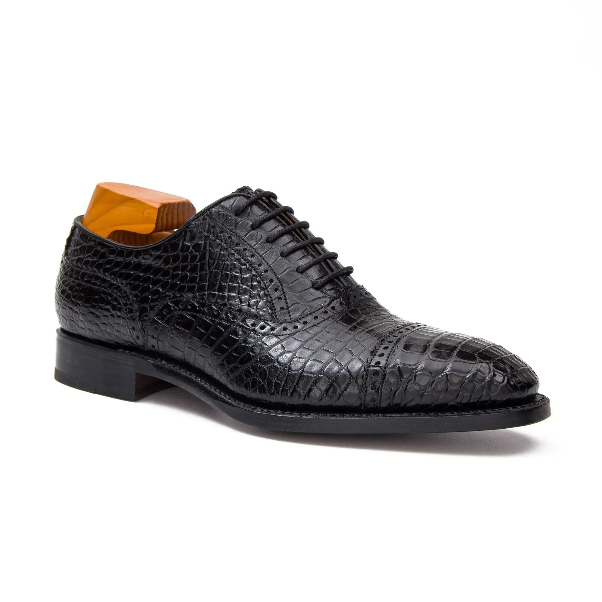 Nile crocodile leather Goodyear crafts Oxford shoes G91248 - Divinch