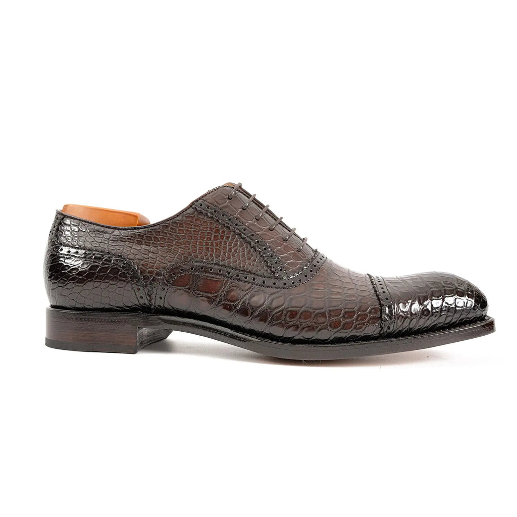 Alligator Skin Oxford Shoes Coffee DIVINCH