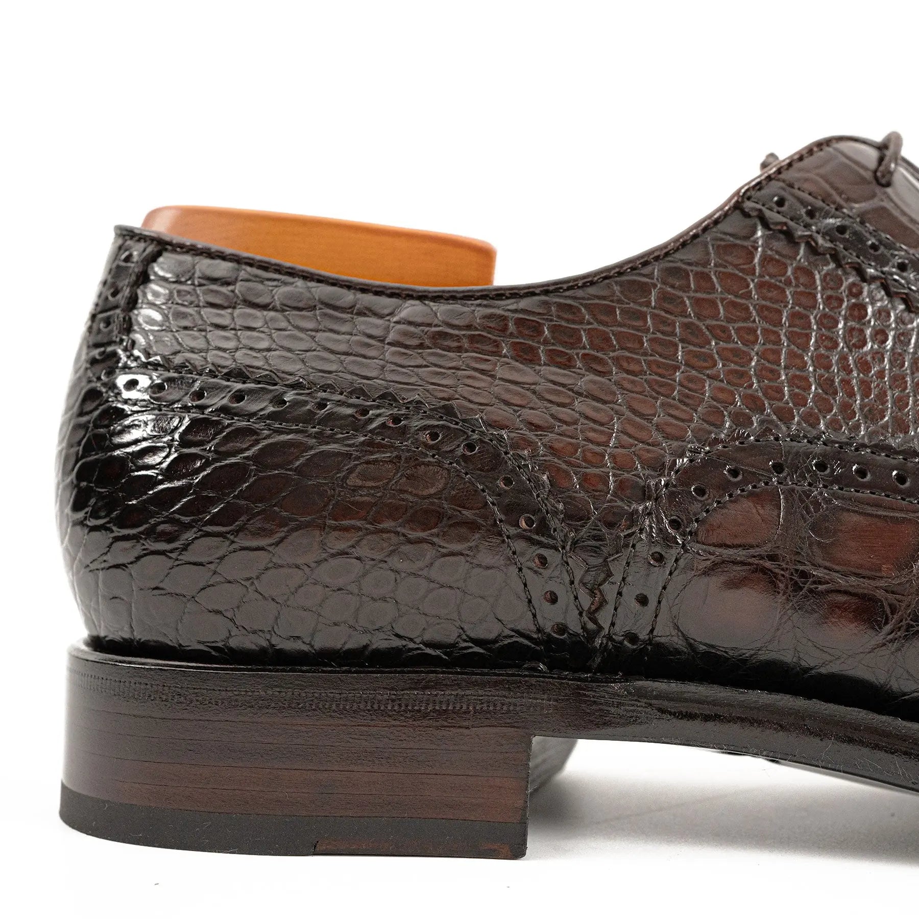 Alligator Skin Oxford Shoes Coffee DIVINCH