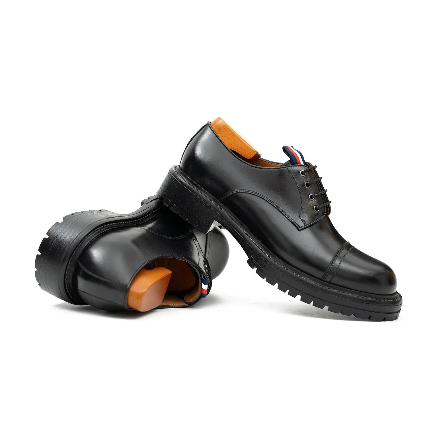 Big Cap Toe Derby shoes Black DIVINCH