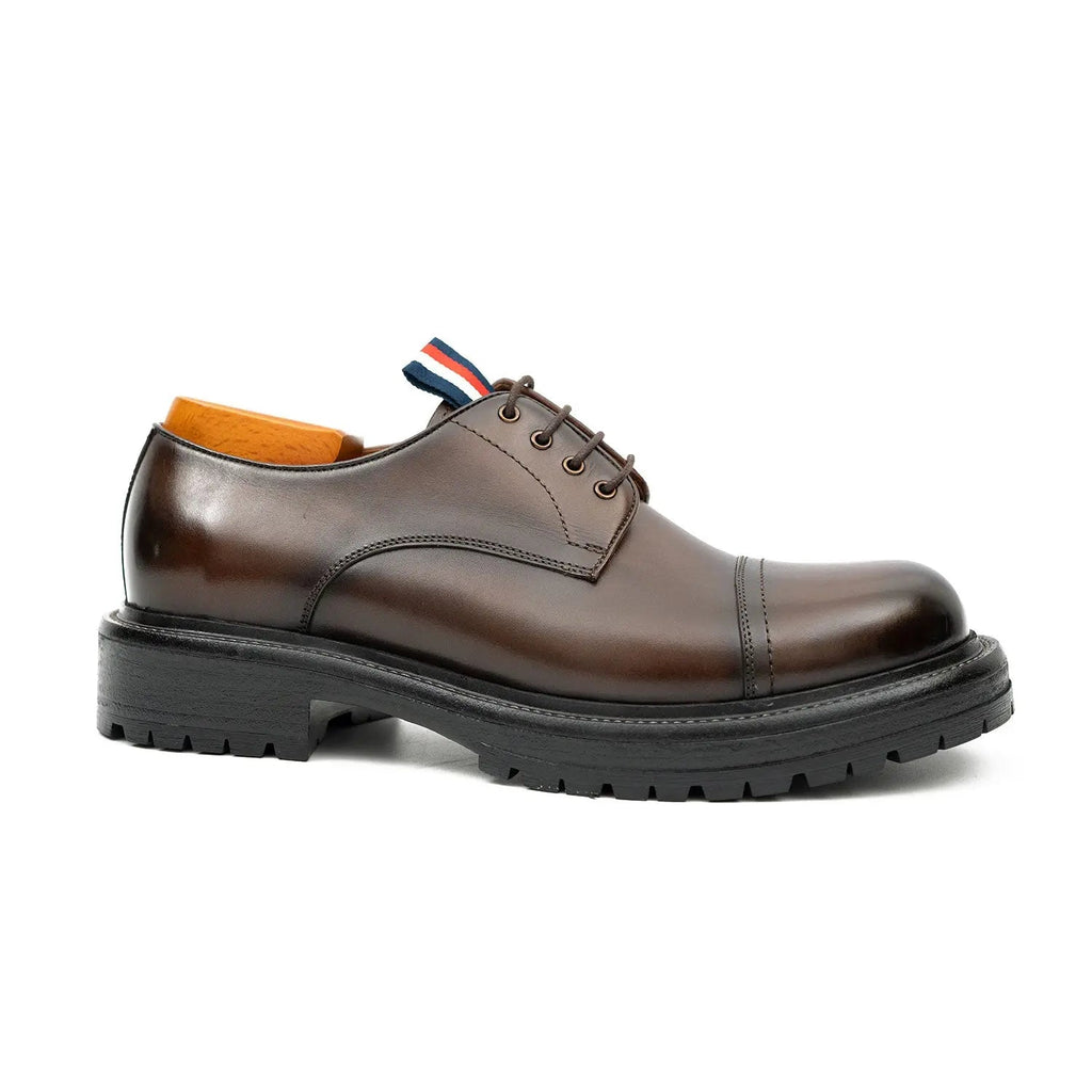 Big Cap Toe Derby shoes Coffee DIVINCH