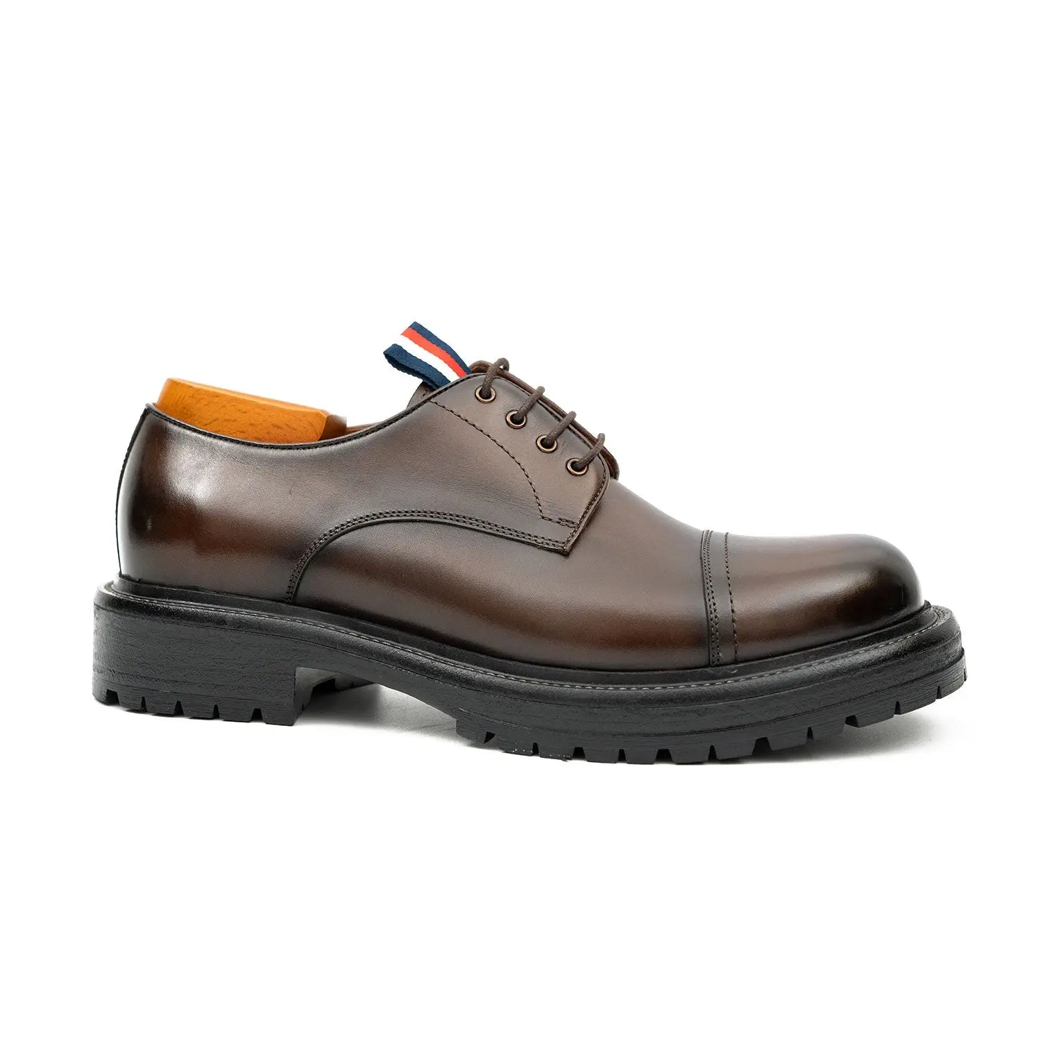 Big Cap Toe Derby shoes Coffee DIVINCH