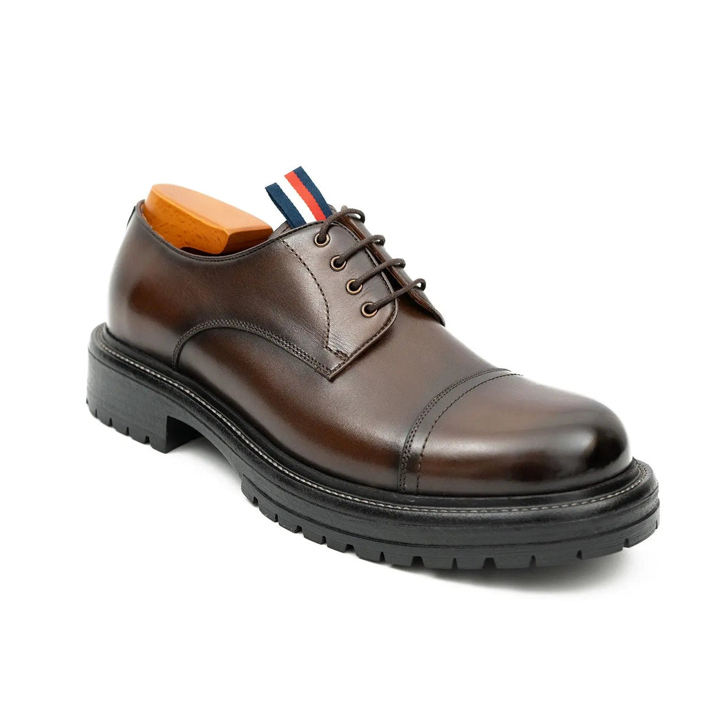 Big Cap Toe Derby shoes Coffee DIVINCH