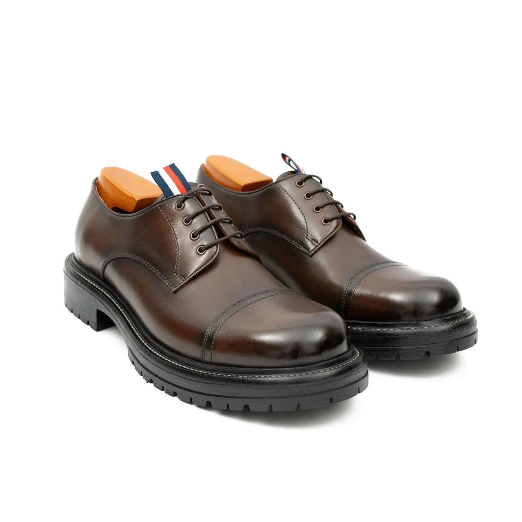 Big Cap Toe Derby shoes Coffee DIVINCH