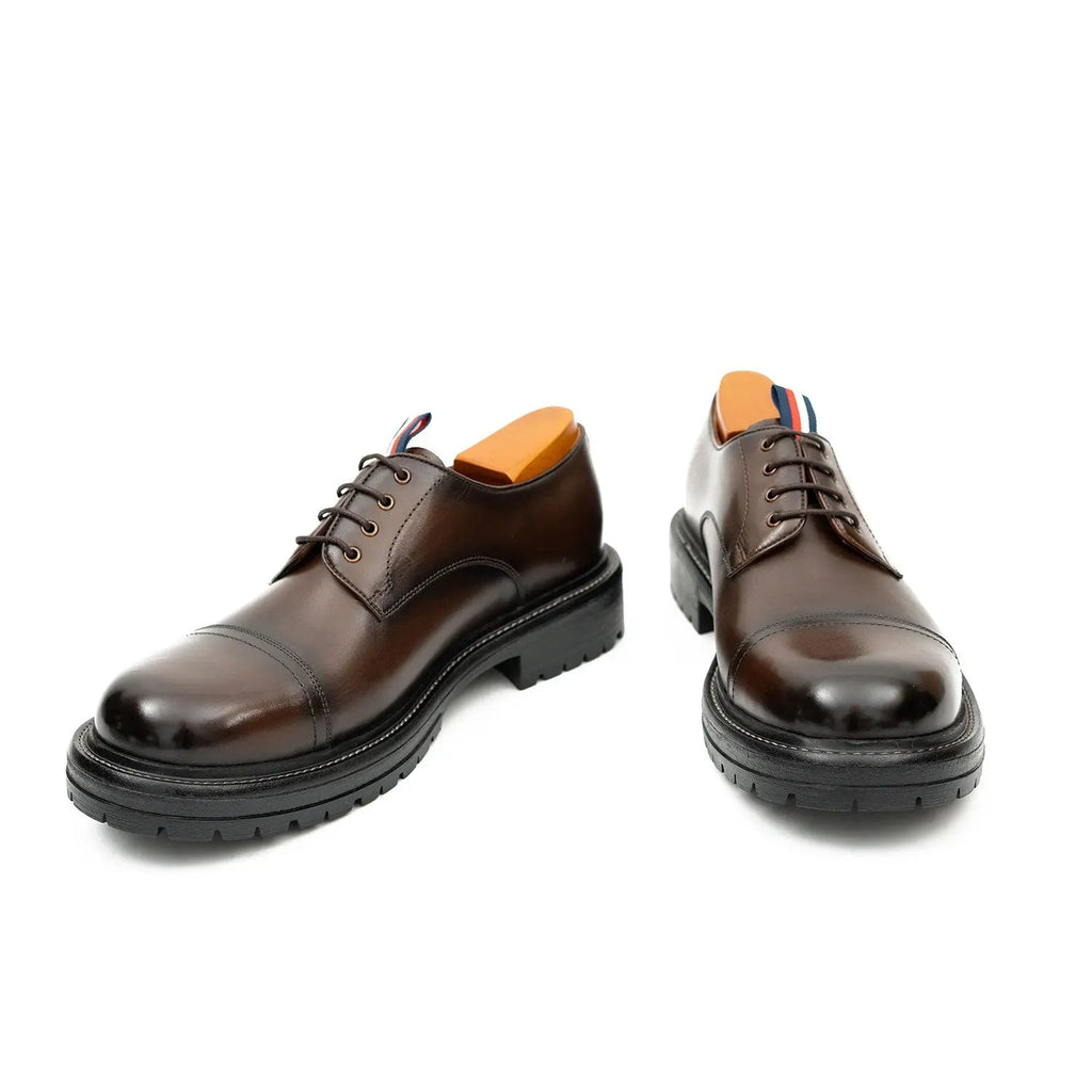 Big Cap Toe Derby shoes Coffee DIVINCH