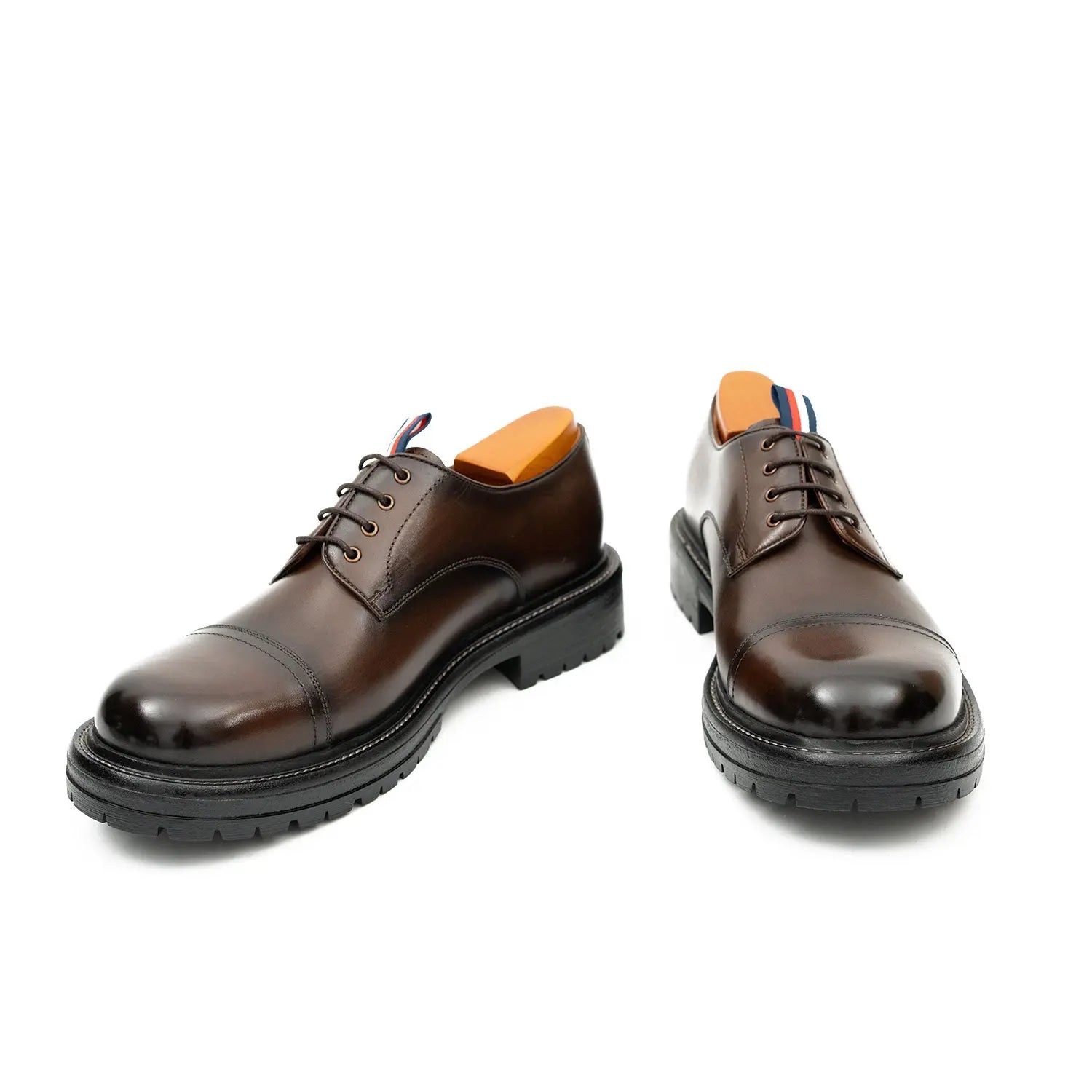 Big Cap Toe Derby shoes Coffee DIVINCH