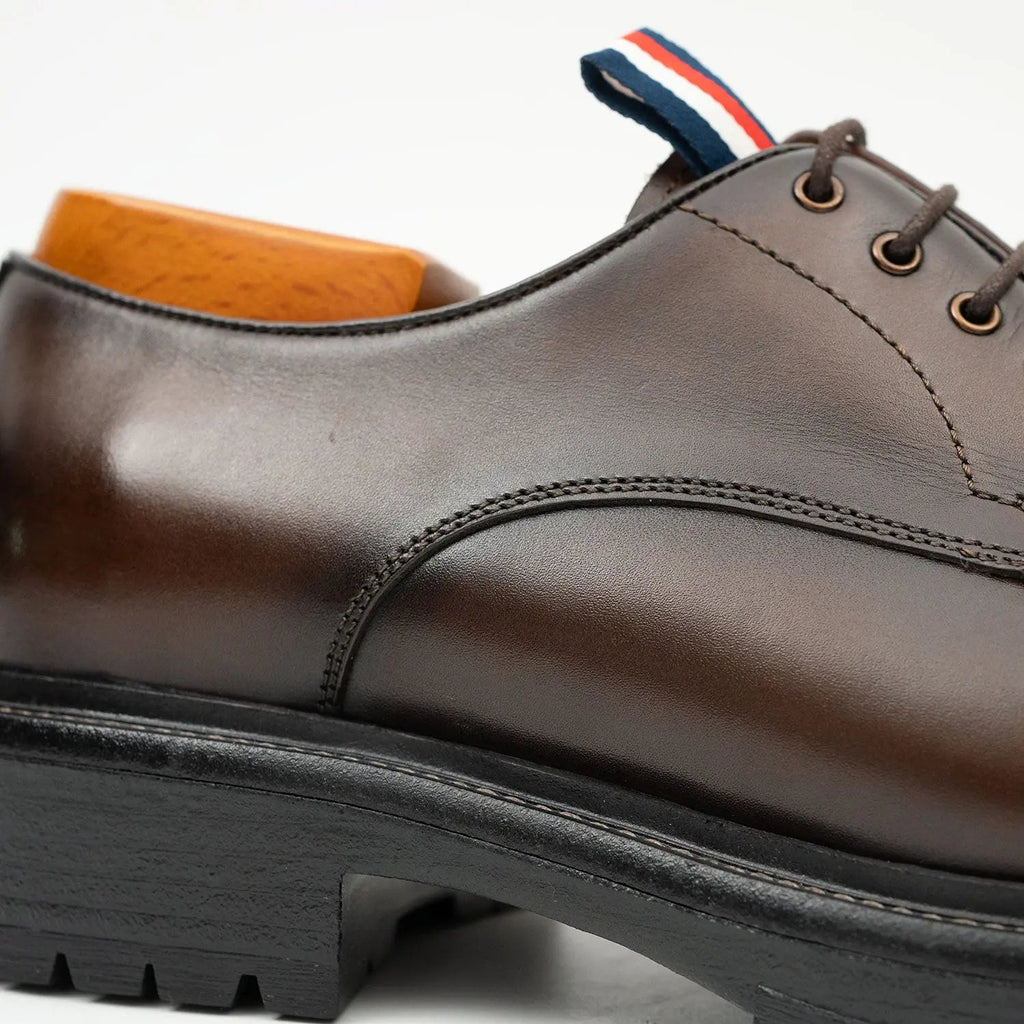 Big Cap Toe Derby shoes Coffee DIVINCH