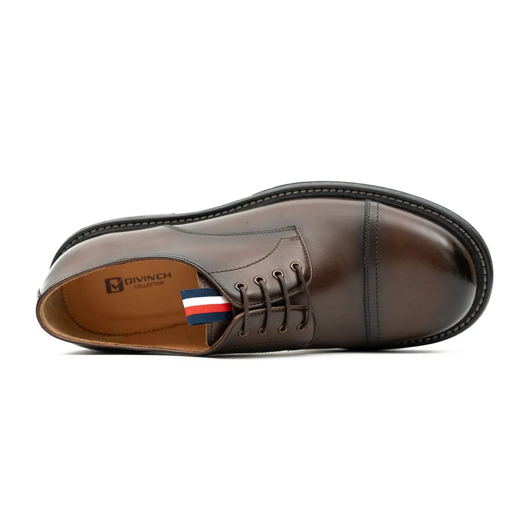 Big Cap Toe Derby shoes Coffee DIVINCH