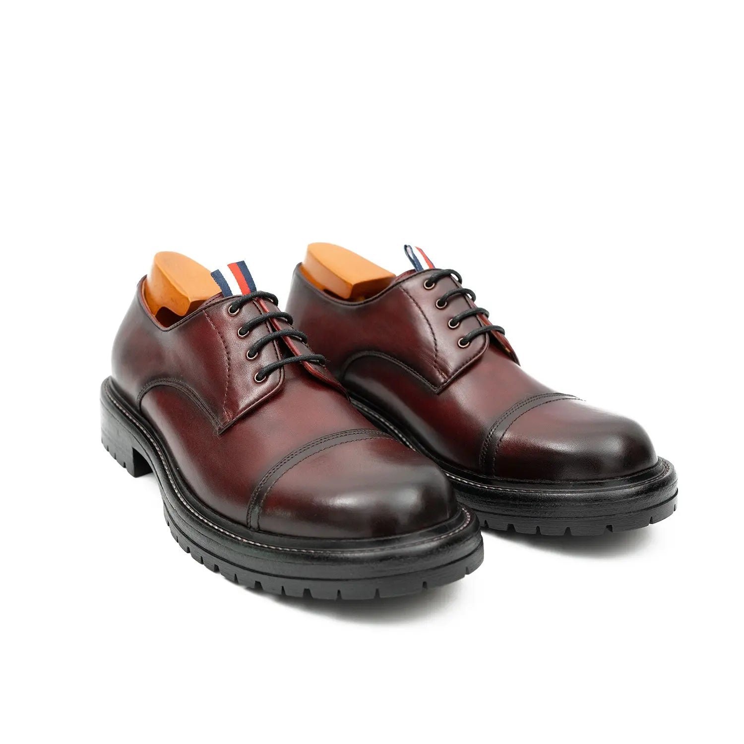 Big Cap Toe Derby shoes Wine red DIVINCH