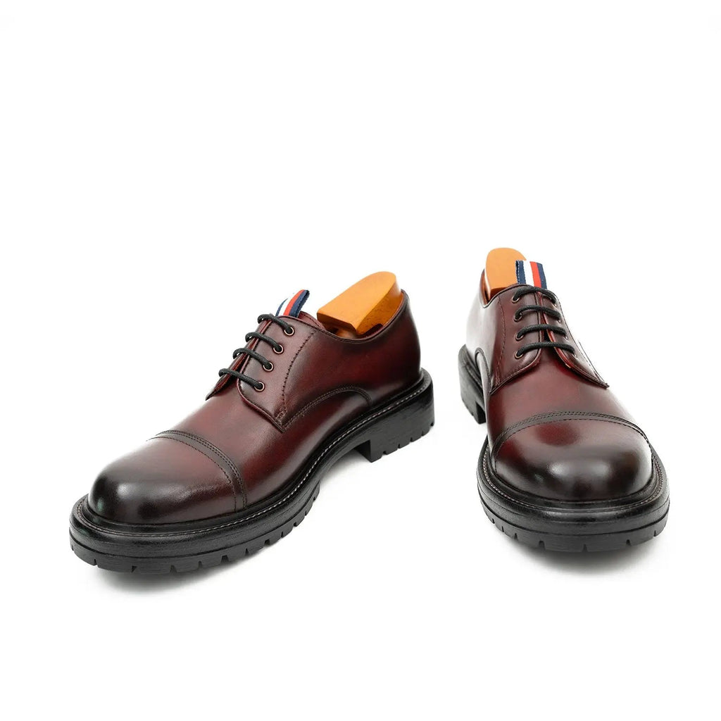 Big Cap Toe Derby shoes Wine red DIVINCH