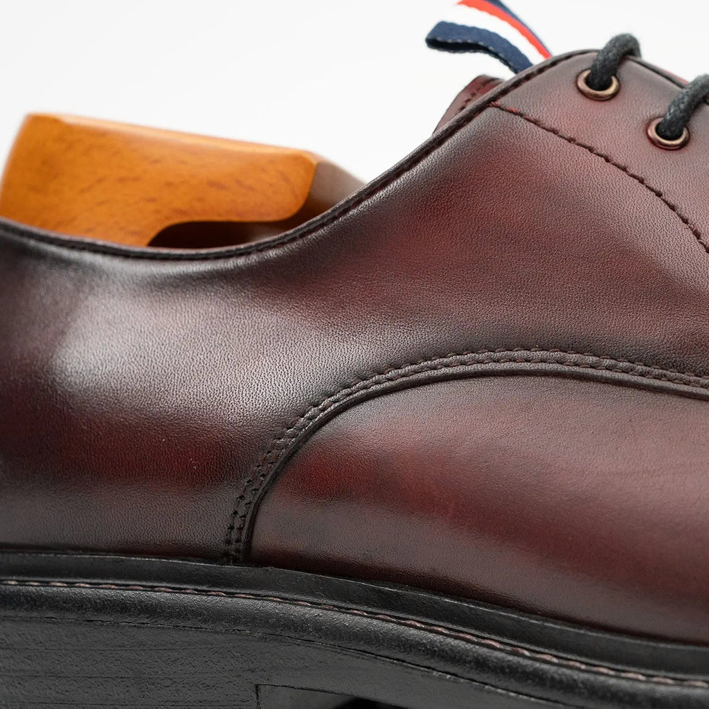 Big Cap Toe Derby shoes Wine red DIVINCH