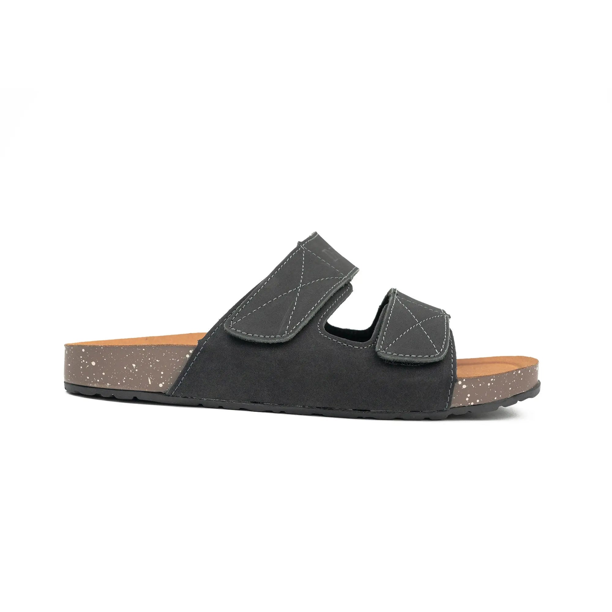 Black Adjustable Slide Sandals DIVINCH