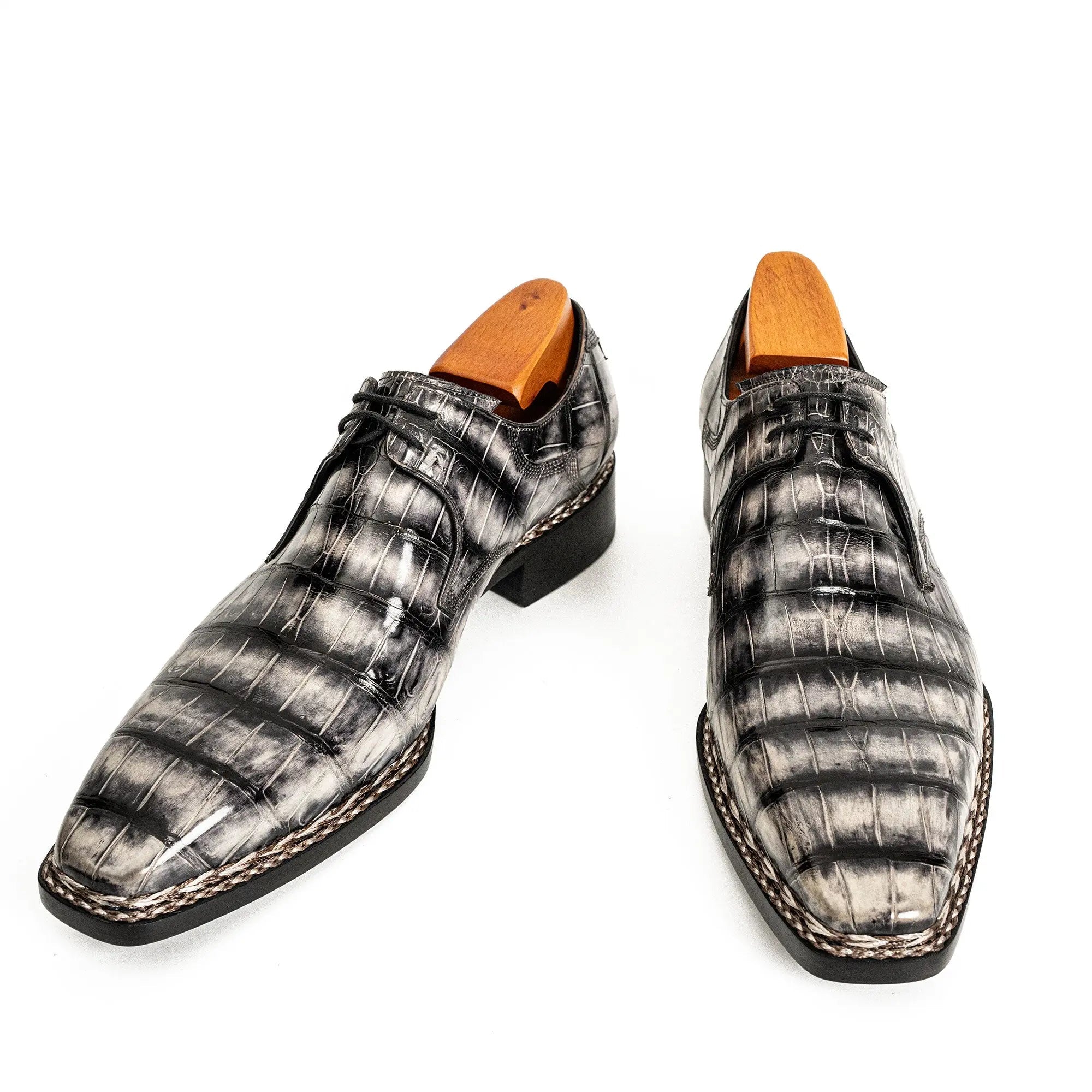 Black Croc-Pattern Norwegian Oxford DIVINCH