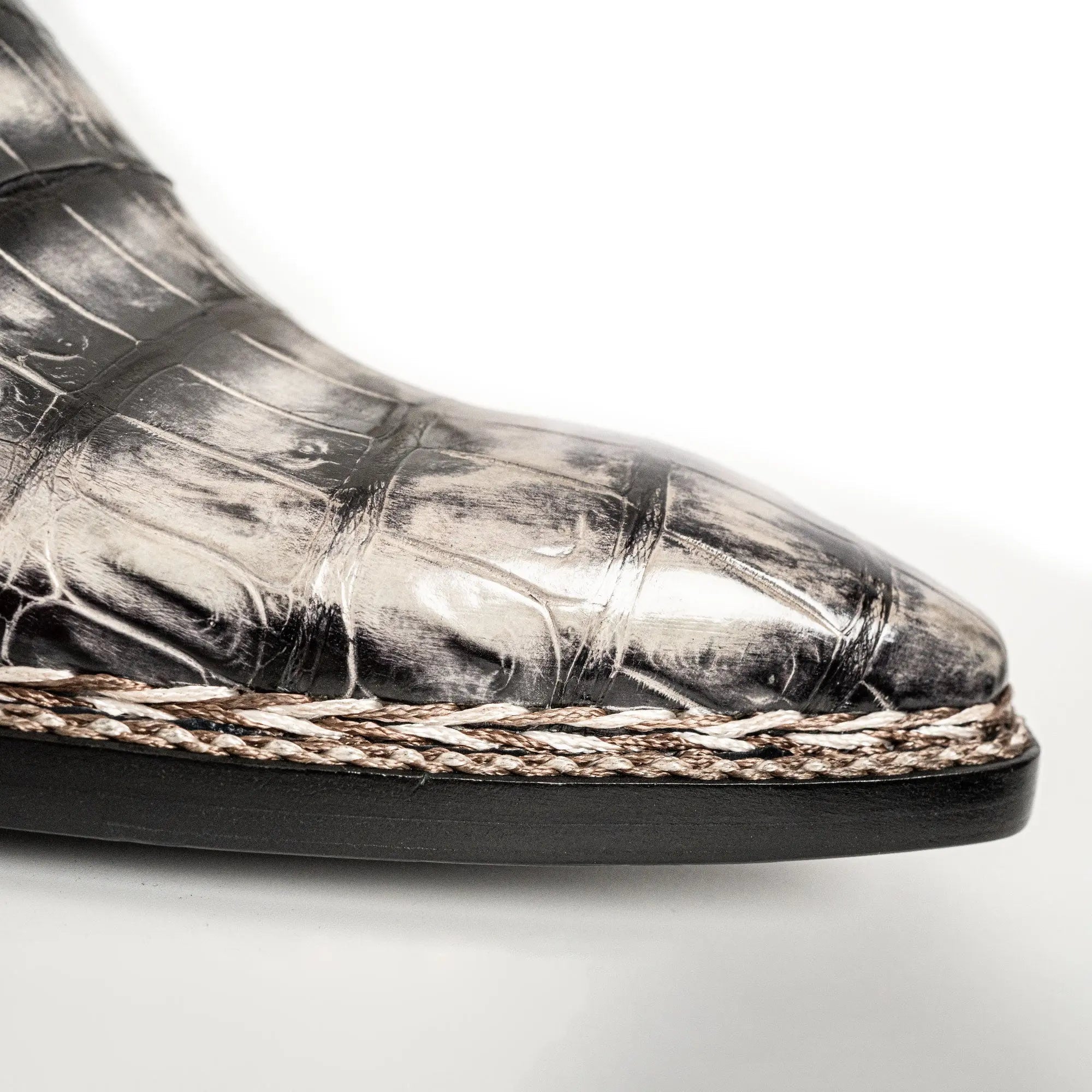 Black Croc-Pattern Norwegian Oxford DIVINCH