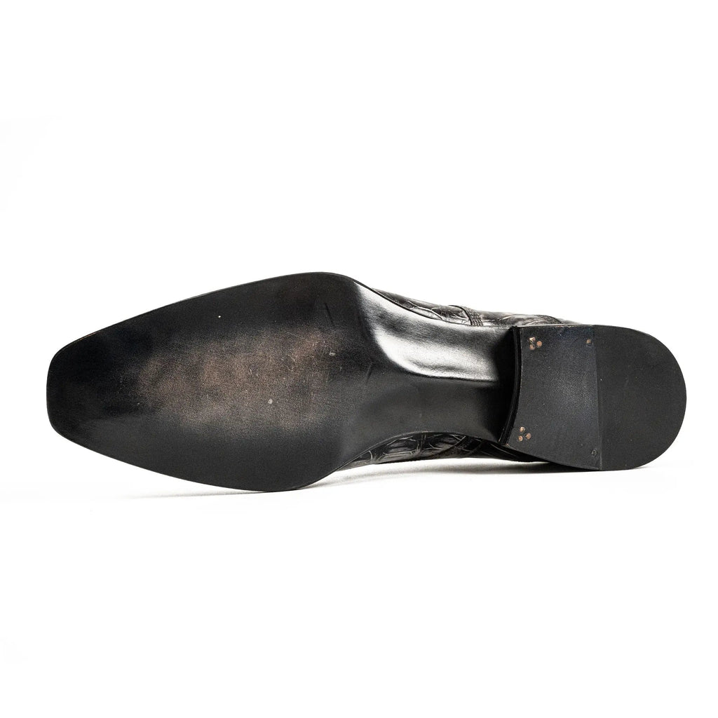 Black Croc-Pattern Norwegian Oxford DIVINCH