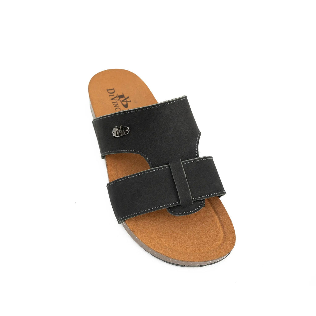 Black Double - Strap Slide Sandals DIVINCH