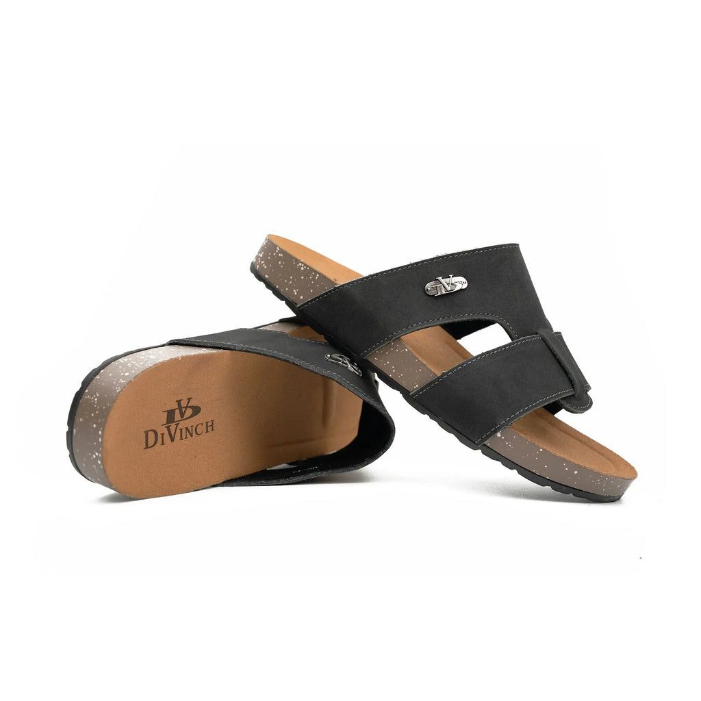 Black Double - Strap Slide Sandals DIVINCH