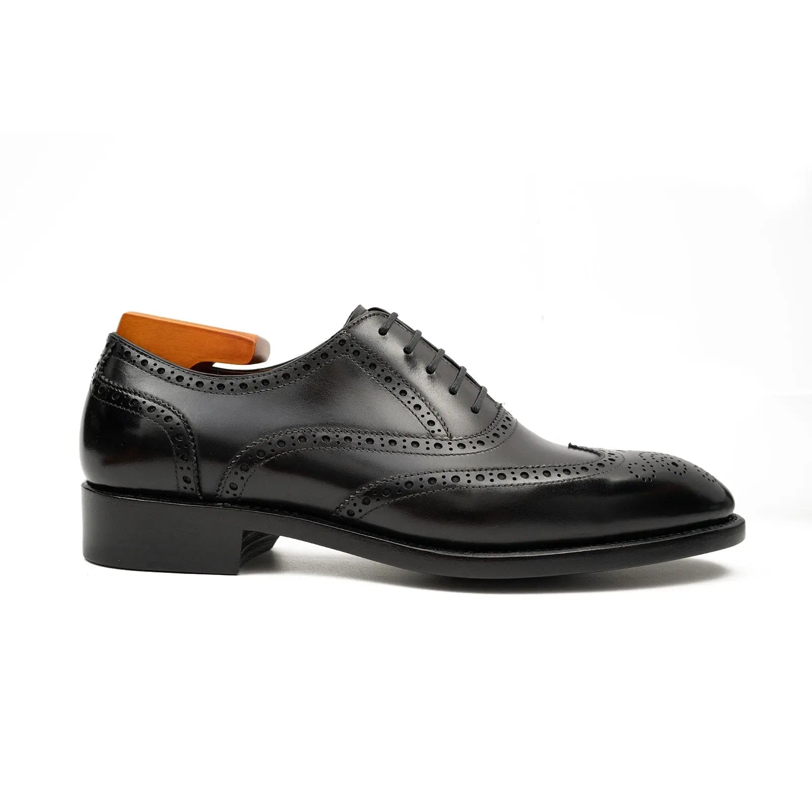 Black Men's Goodyear Welted Brogue Leather Shoes Divinch