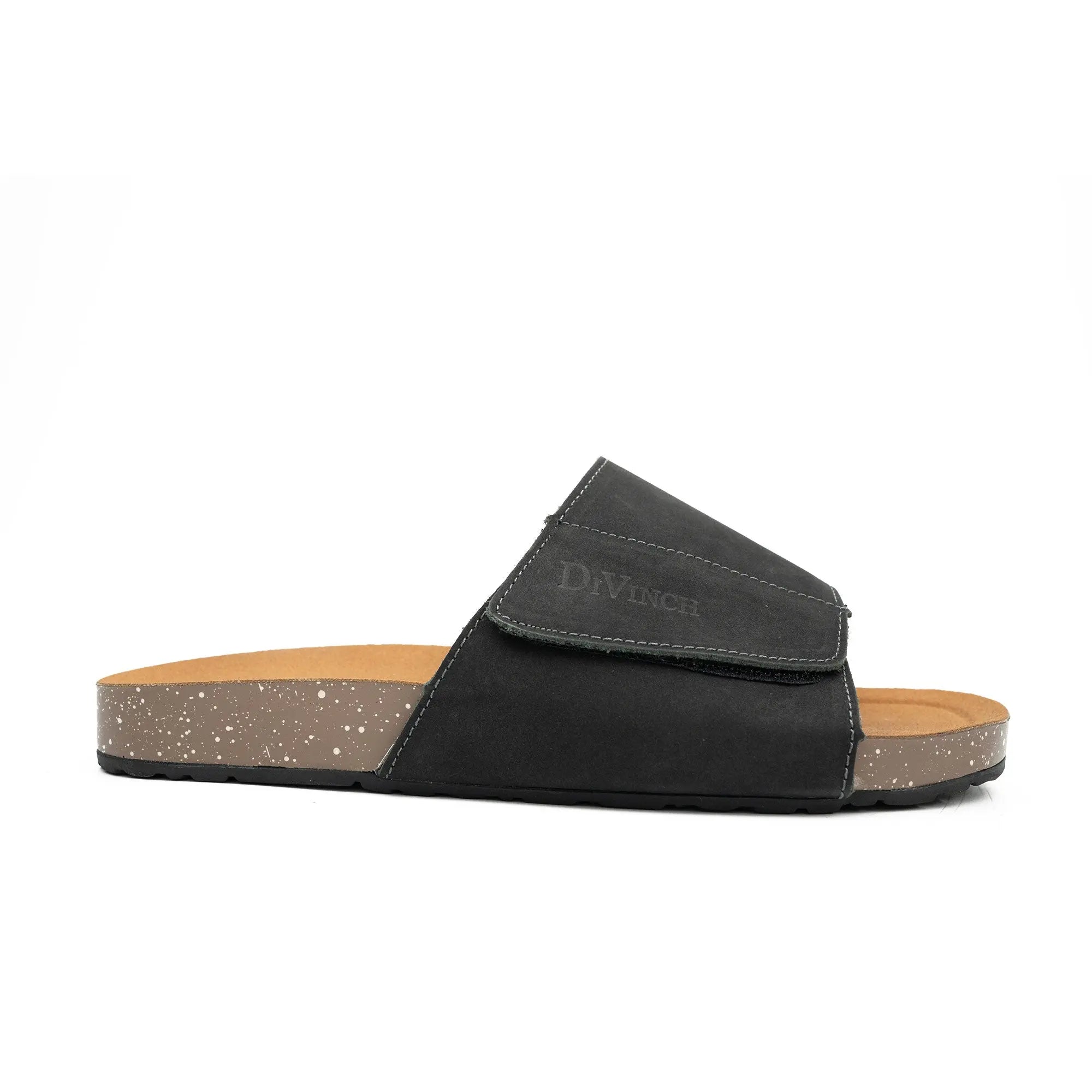 Black Single - Strap Slide Sandals DIVINCH