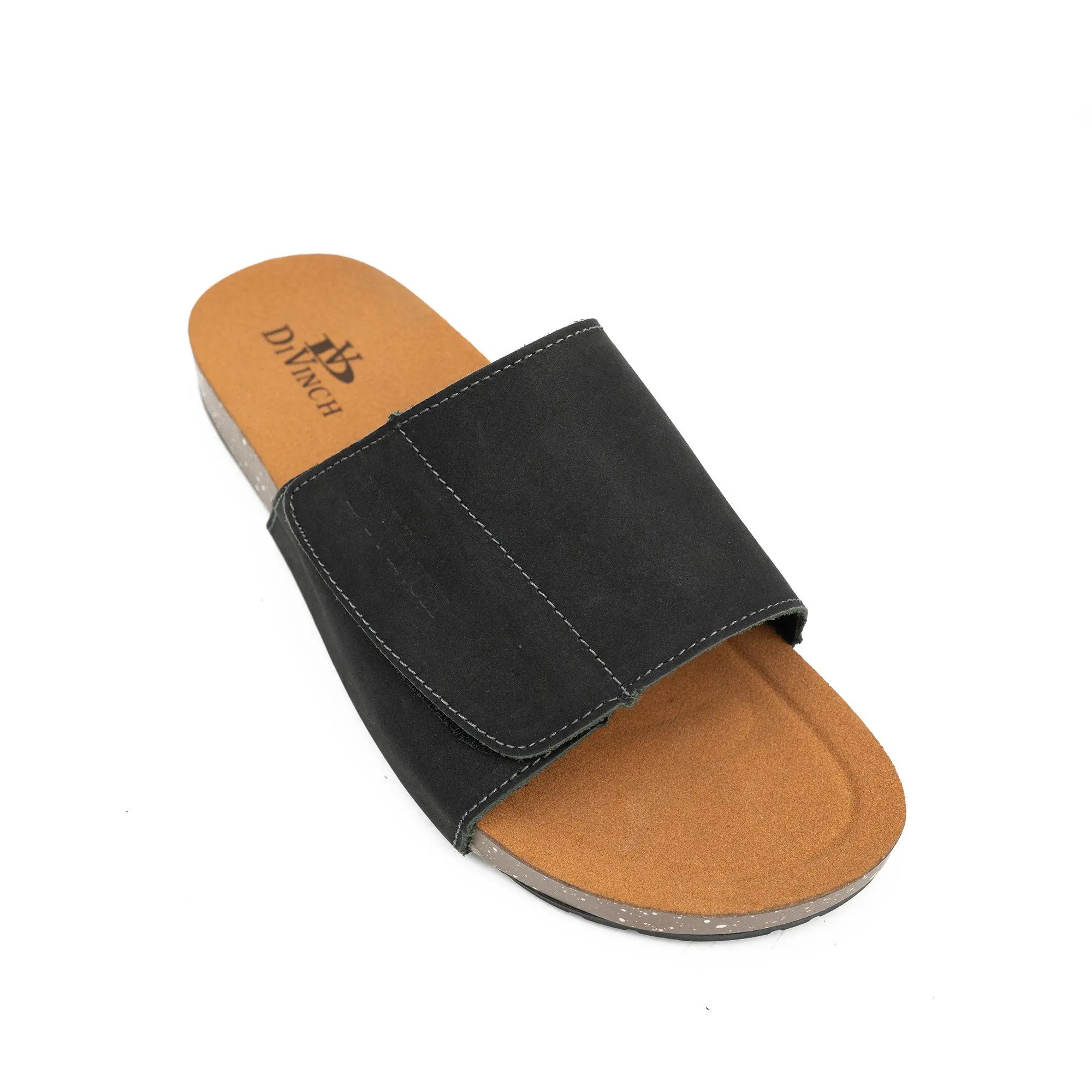 Black Single - Strap Slide Sandals DIVINCH