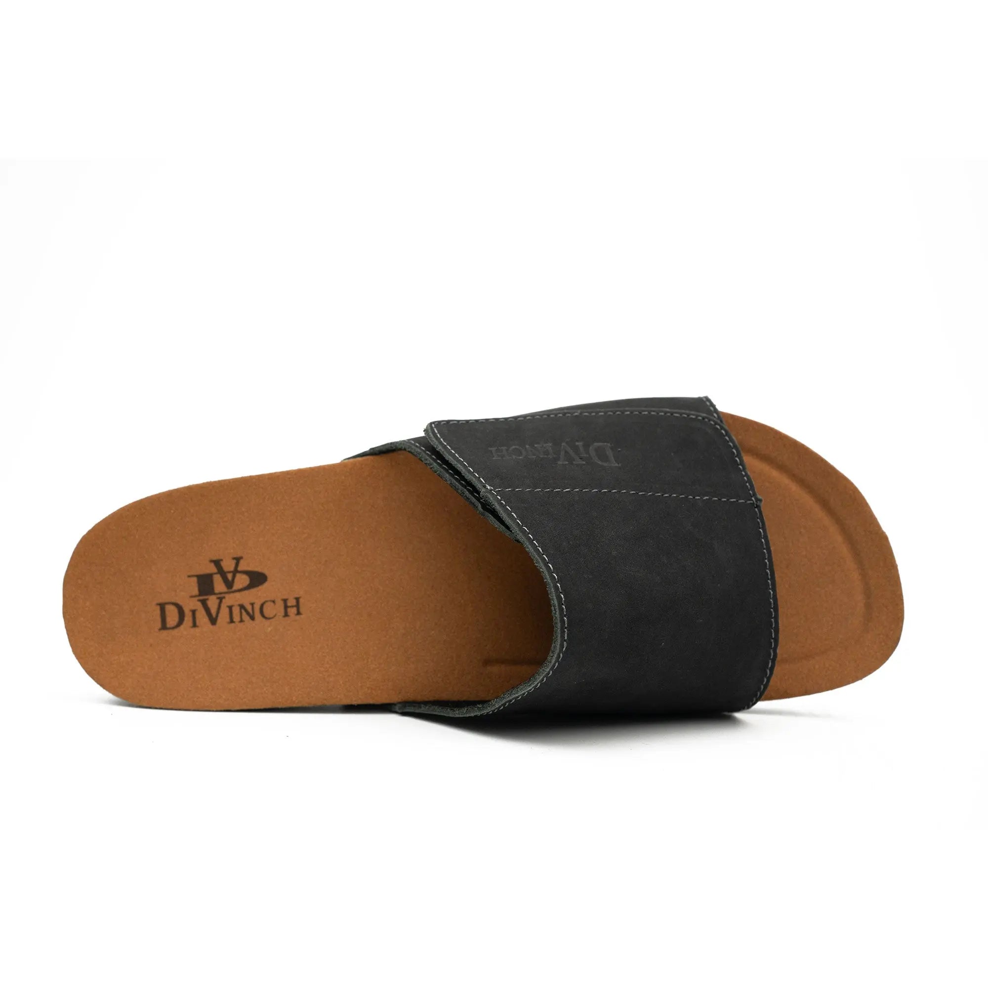Black Single - Strap Slide Sandals DIVINCH