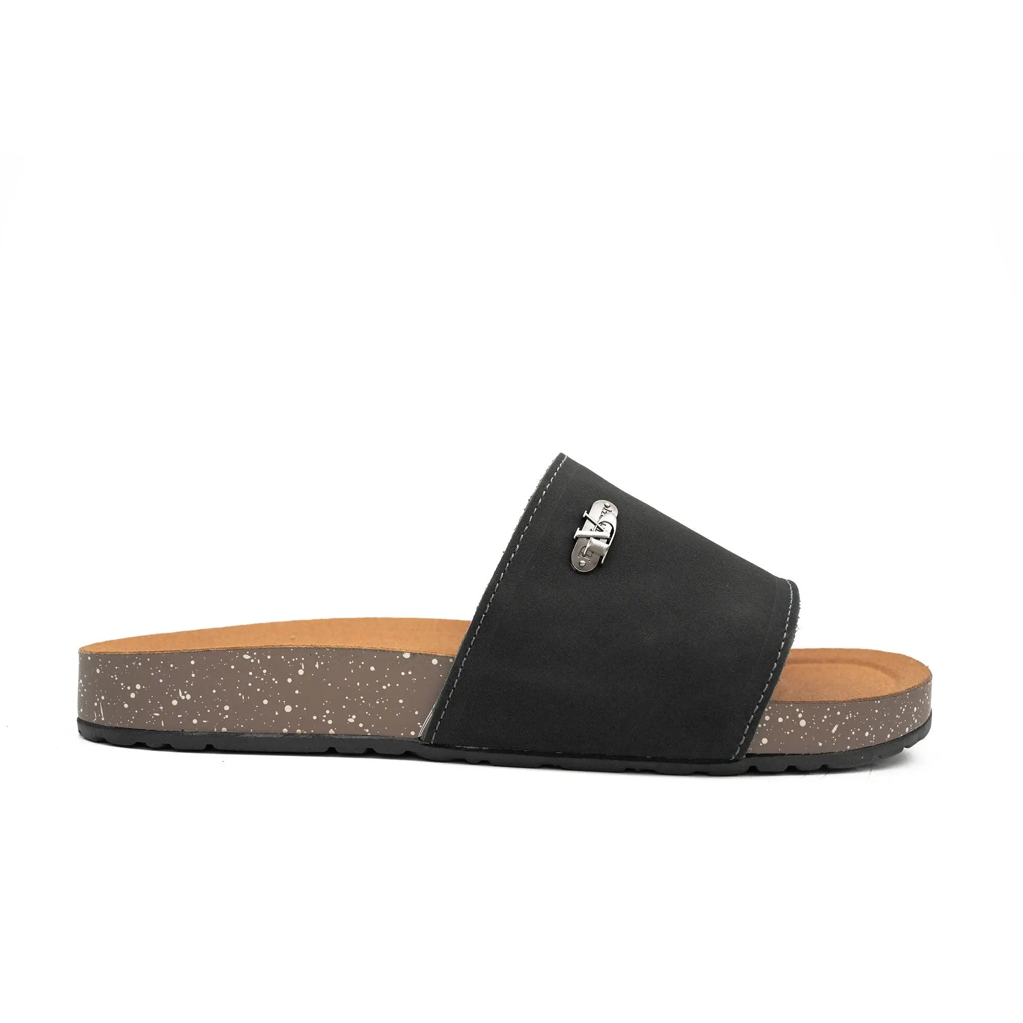 Black Single - Strap Slide Sandals DIVINCH