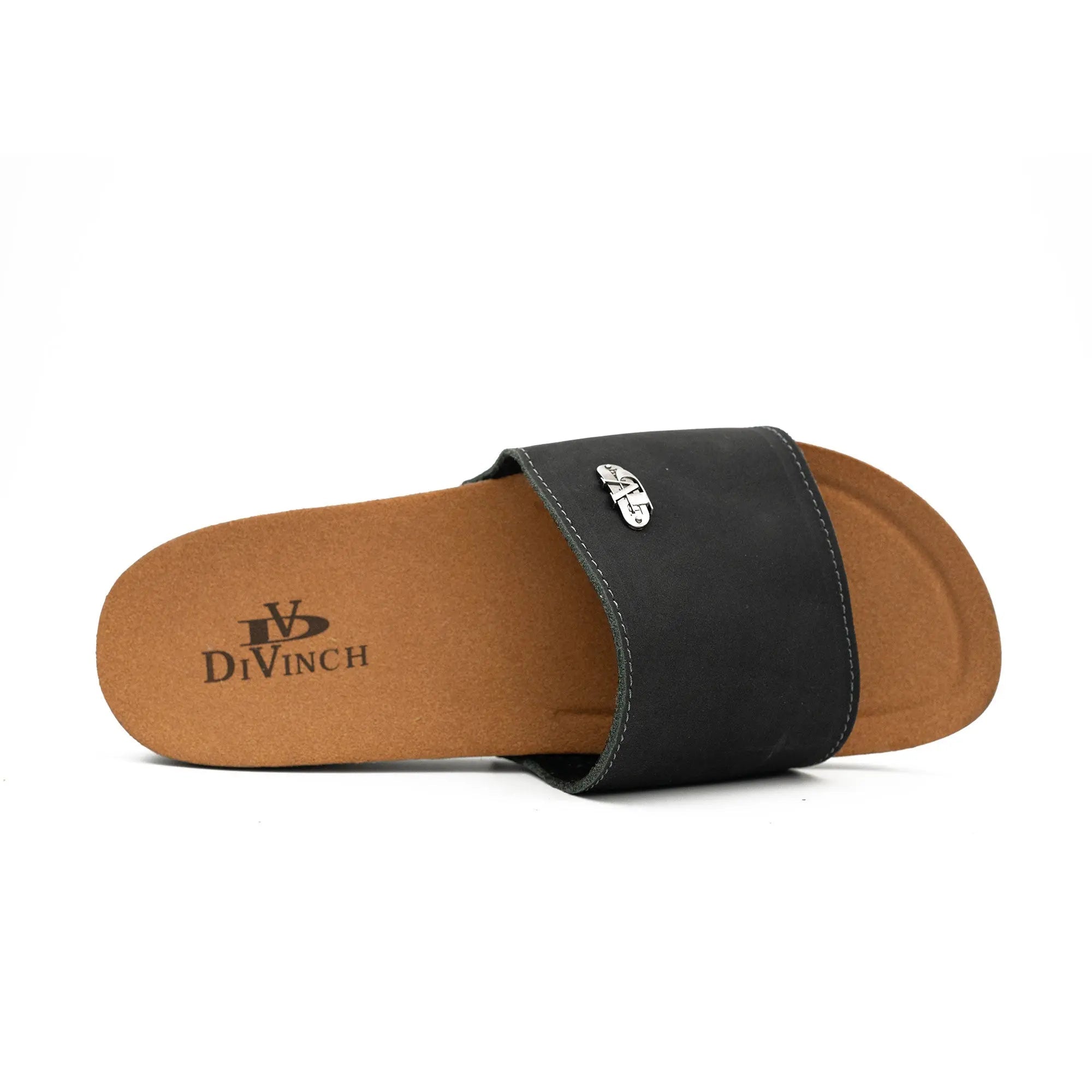 Black Single - Strap Slide Sandals DIVINCH