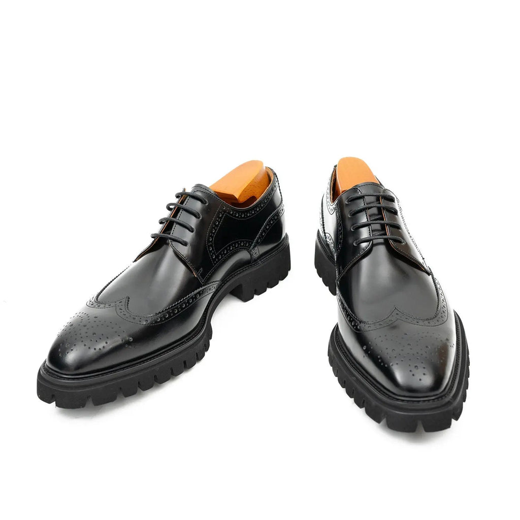 Black derby brogue shoes DIVINCH