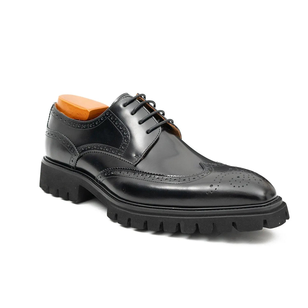 Black derby brogue shoes DIVINCH