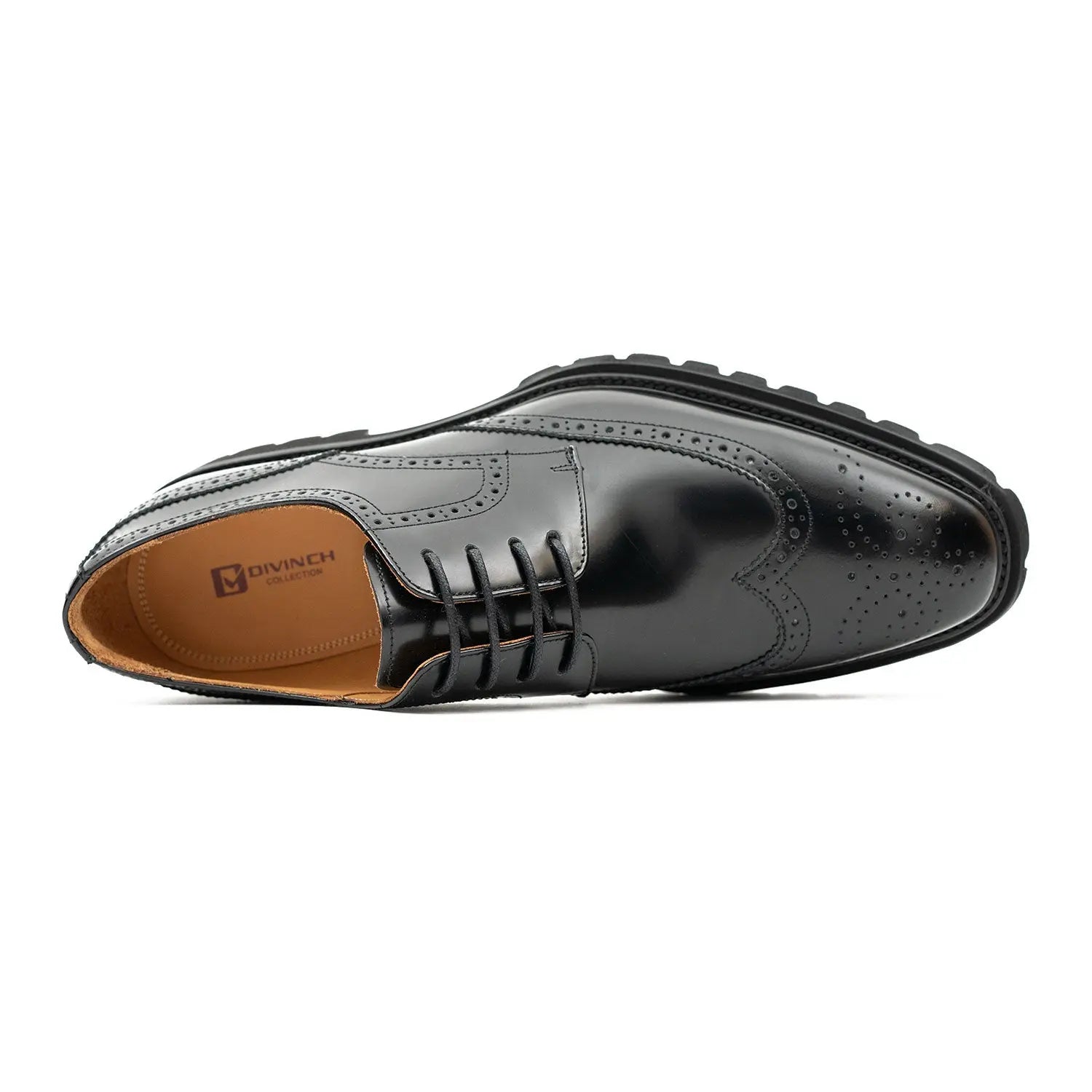 Black derby brogue shoes DIVINCH