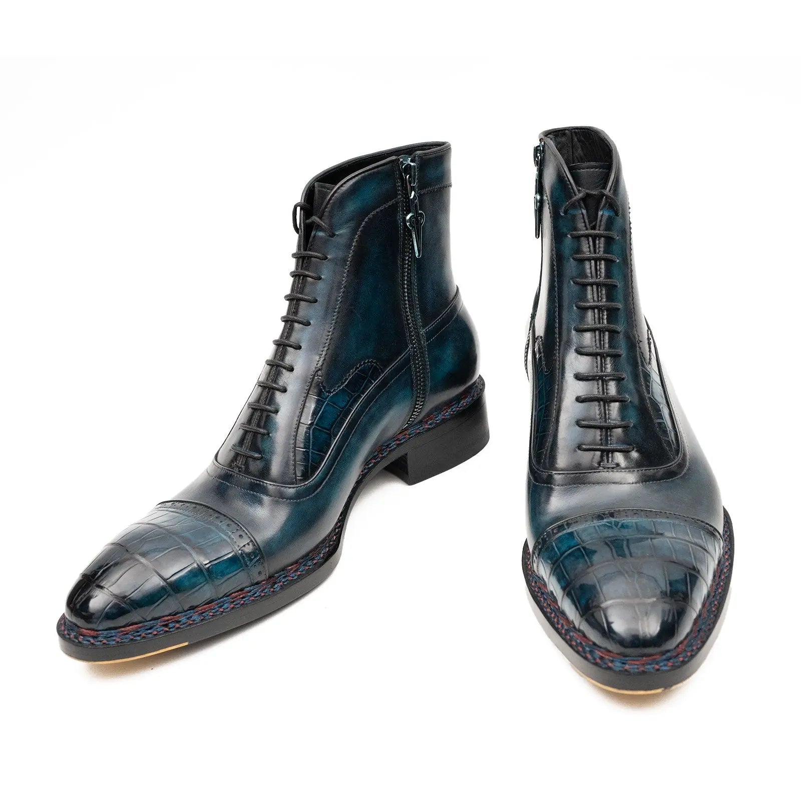 Blue Genuine Alligator Leather Boots Goodyear Norwegian Welt DIVINCH