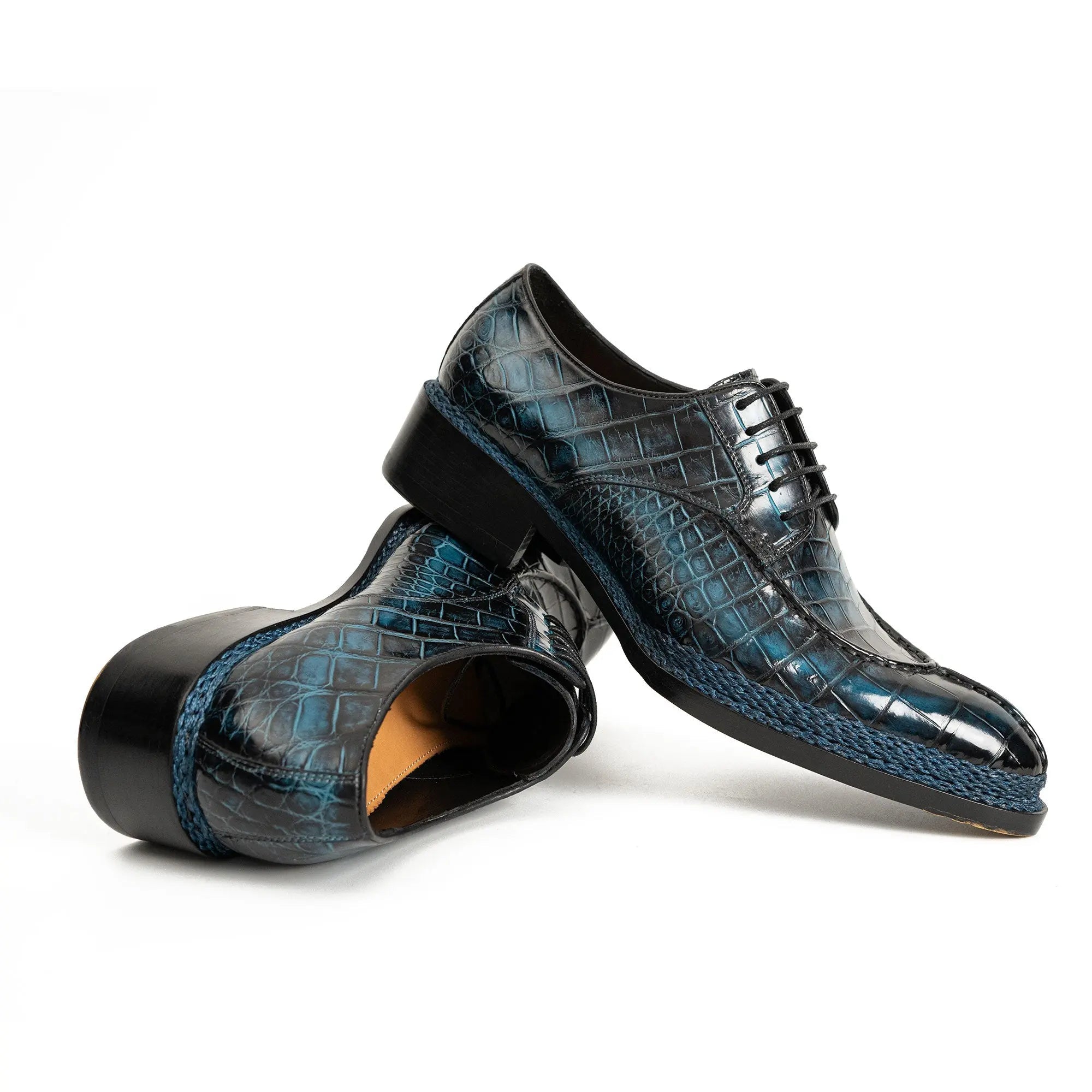 Blue Patina Crocodile Norwegian Oxford 8002 DIVINCH