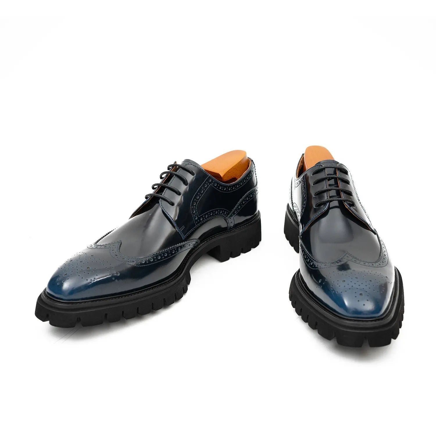 Blue derby brogue shoes DIVINCH