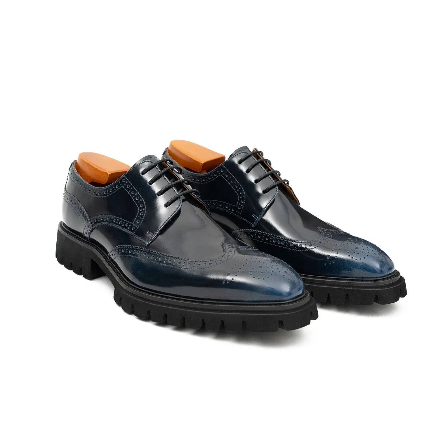 Blue derby brogue shoes DIVINCH